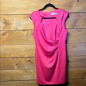 Calvin Klein Womens Pink Sleeveless Sheath Mini Dress 12 Zip back Cocktail Event